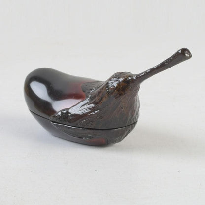 Kawagishi Mitsumasa — Kanshitsu Eggplant Kogo, Wajima-nuri, Tomobako
