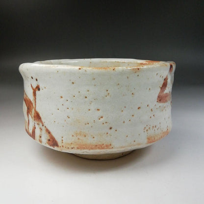 Shino Ware Tea Bowl by Shusen - Matcha Chawan with Daitokuji Temple Inscription Box