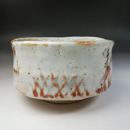 Shino Ware Tea Bowl by Shusen - Matcha Chawan with Daitokuji Temple Inscription Box