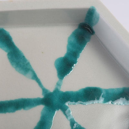 Kaiseki Hexagonal Plates Set of 6 by Takita Koichi | Kumon Kiln Turquoise Overglaze