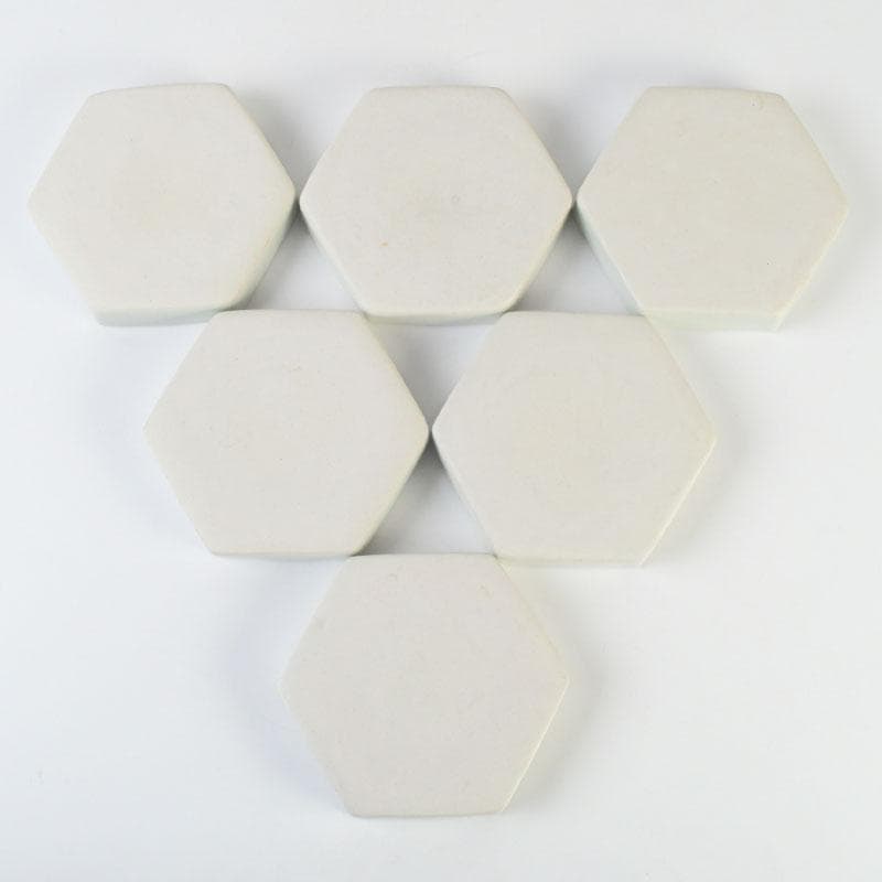 Kaiseki Hexagonal Plates Set of 6 by Takita Koichi | Kumon Kiln Turquoise Overglaze