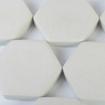 Kaiseki Hexagonal Plates Set of 6 by Takita Koichi | Kumon Kiln Turquoise Overglaze
