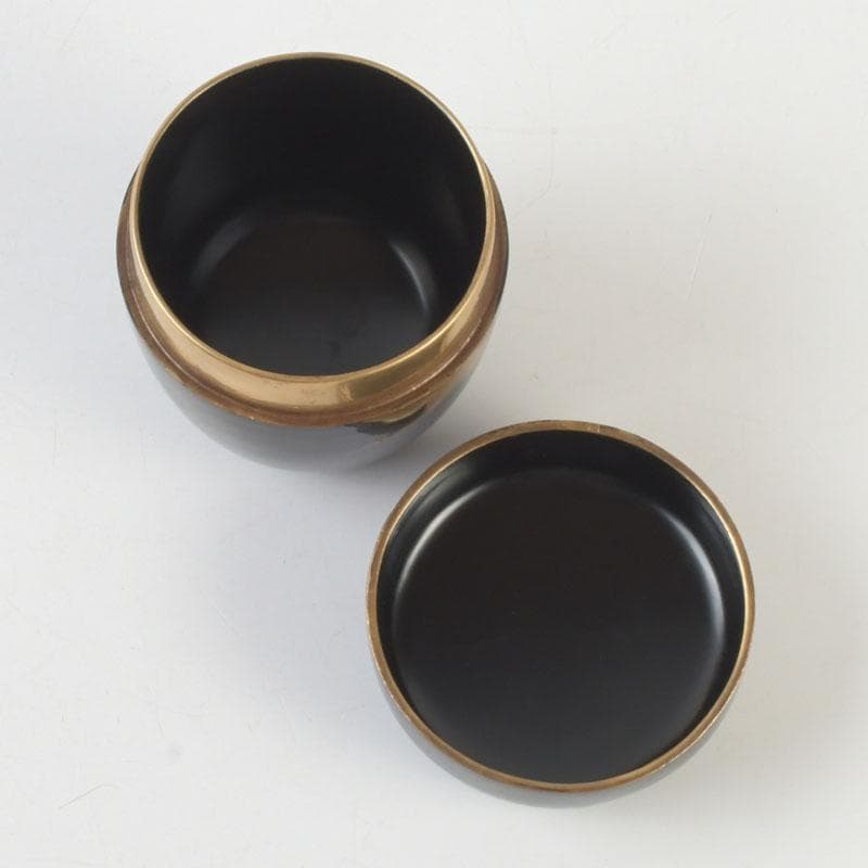 Black Lacquer Natsume Cranes Maki-e — Gengensai Authenticated Box