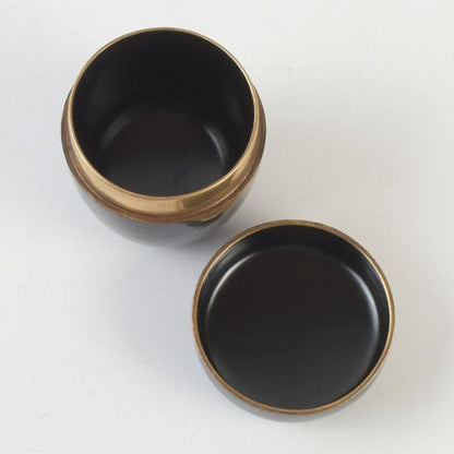 Black Lacquer Natsume Cranes Maki-e — Gengensai Authenticated Box