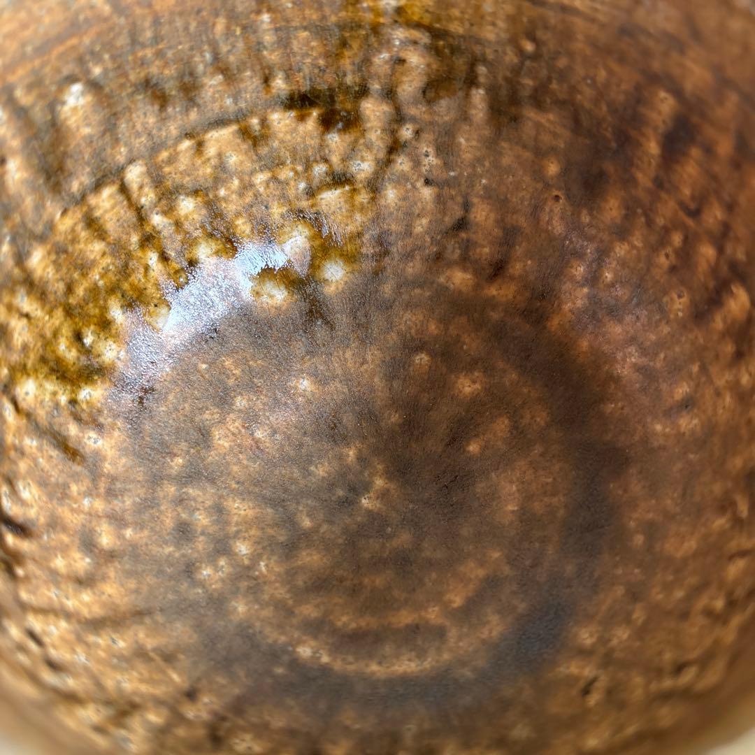 Amber-Glazed Matcha Chawan — Japanese Tea Bowl in Deep Golden Brown with Natural Earth Tones