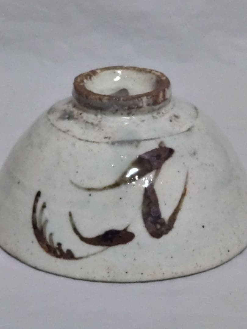 Kusumura Ware Kohiki Tetsu-e Chawan — Yanagira Katsushige, Izumo, Abstract Iron Motif, Tomobako