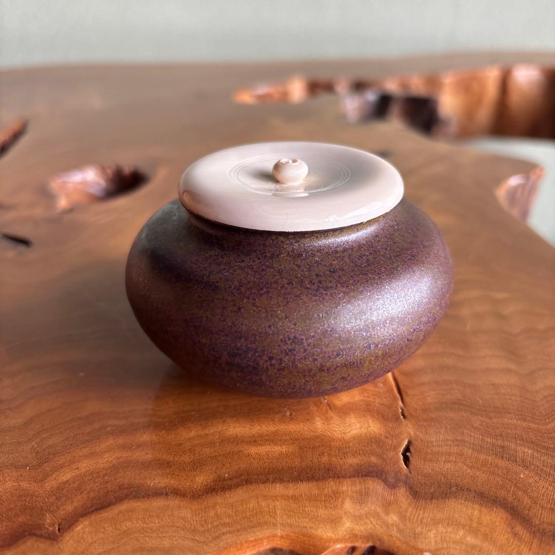 Tamba Uchiumi Chaire with Shifuku — Natural Ash Glaze Tea Caddy