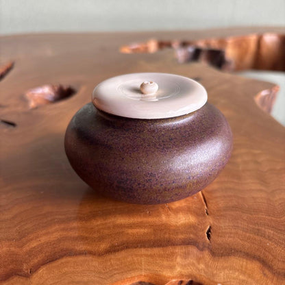 Tamba Uchiumi Chaire with Shifuku — Natural Ash Glaze Tea Caddy