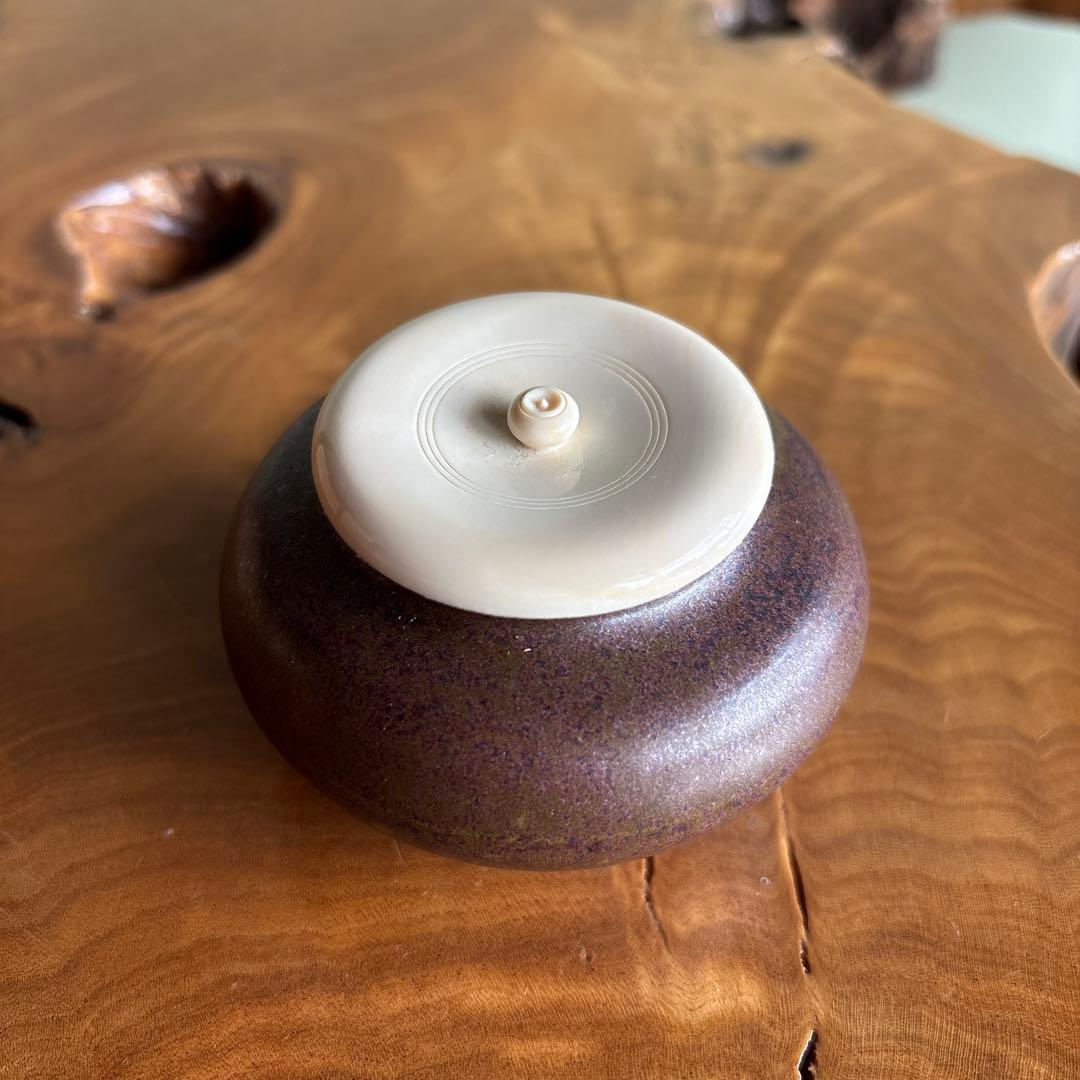 Tamba Uchiumi Chaire with Shifuku — Natural Ash Glaze Tea Caddy