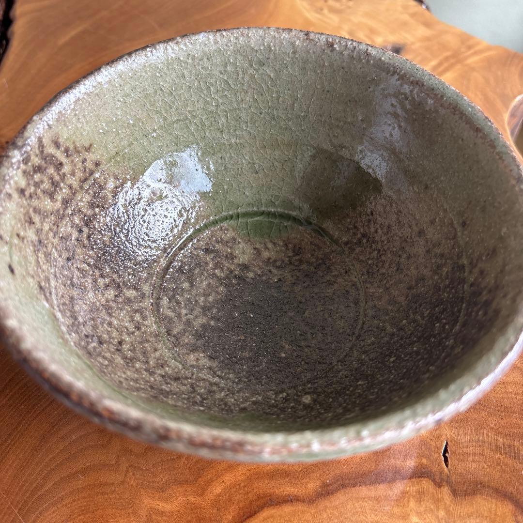 Kamiya Eisuke | Ash Glaze Matcha Bowl | Deep Green-Brown Natural Variation