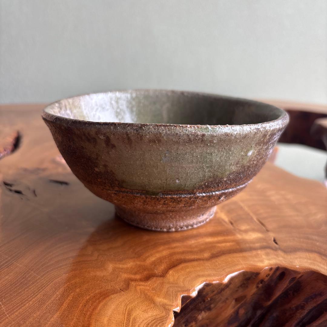 Kamiya Eisuke | Ash Glaze Matcha Bowl | Deep Green-Brown Natural Variation