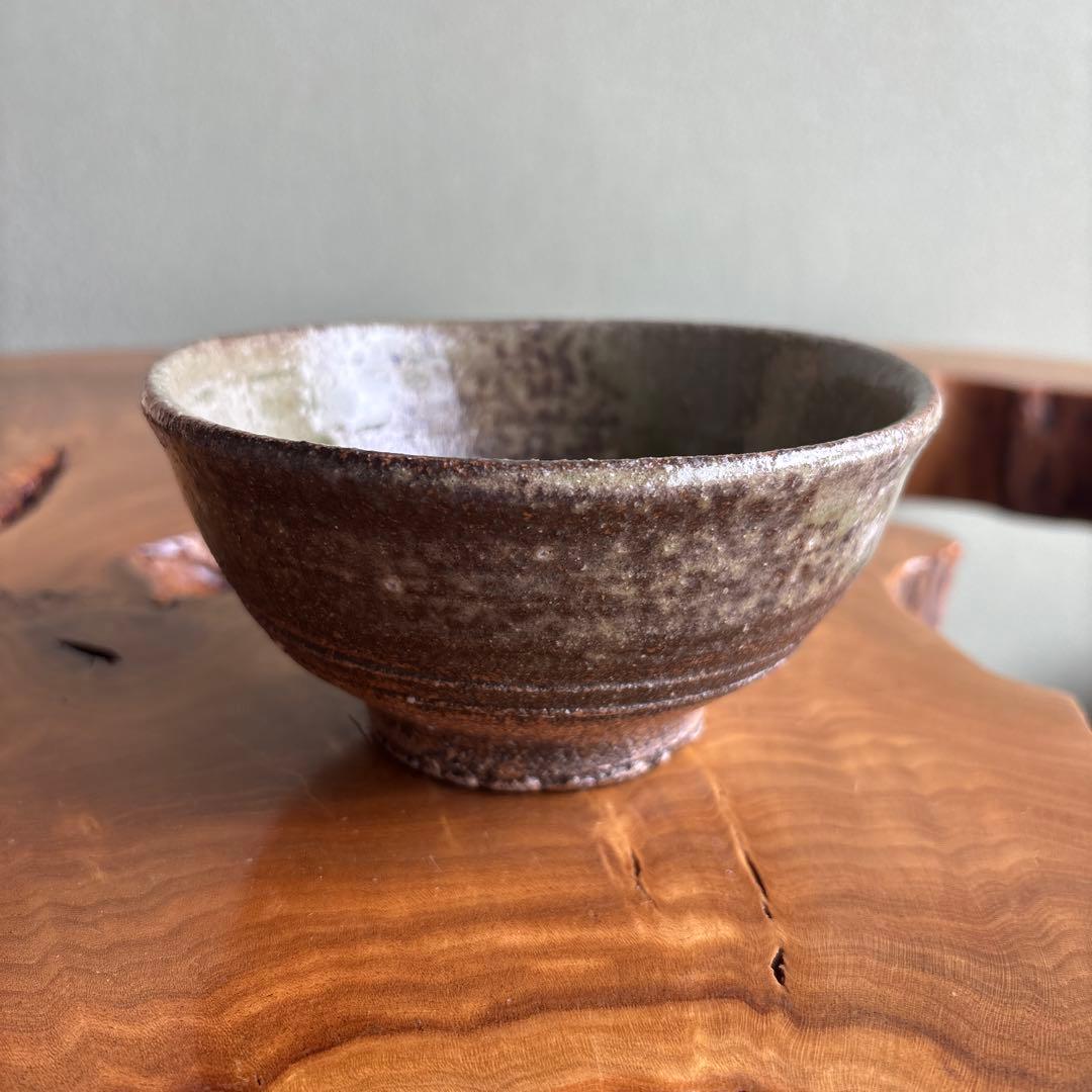 Kamiya Eisuke | Ash Glaze Matcha Bowl | Deep Green-Brown Natural Variation
