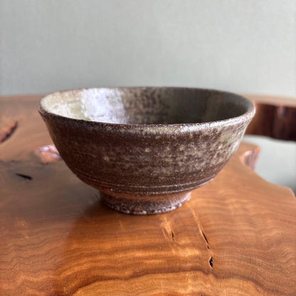 Kamiya Eisuke | Ash Glaze Matcha Bowl | Deep Green-Brown Natural Variation