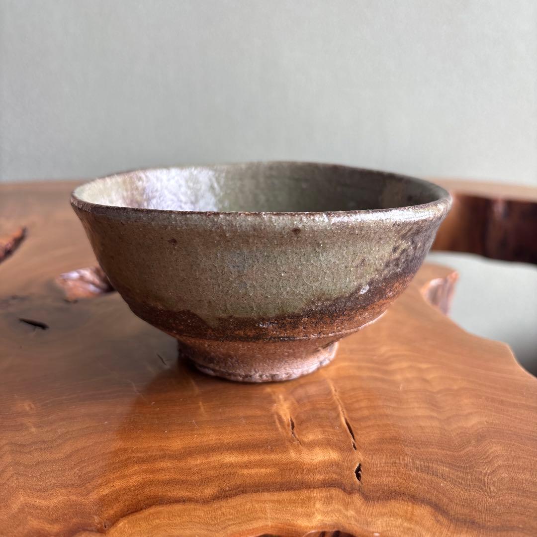 Kamiya Eisuke | Ash Glaze Matcha Bowl | Deep Green-Brown Natural Variation