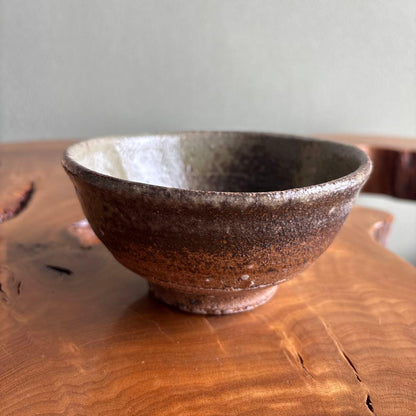 Kamiya Eisuke | Ash Glaze Matcha Bowl | Deep Green-Brown Natural Variation