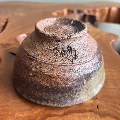Kamiya Eisuke | Ash Glaze Matcha Bowl | Deep Green-Brown Natural Variation