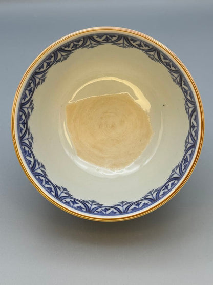 Miura Chikusen Shonzui Chawan Kyo Ware Tea Bowl Sometsuke Blue White Porcelain Japanese Tea Ceremony Signed Tomobako