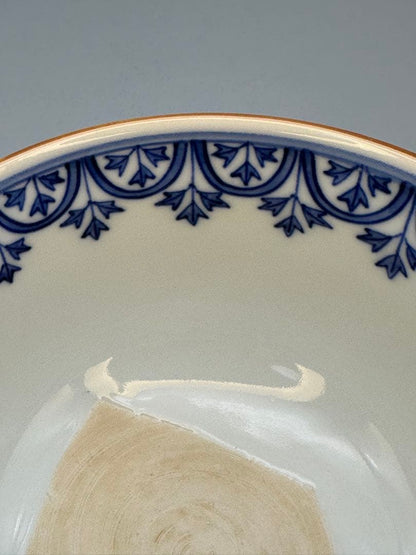 Miura Chikusen Shonzui Chawan Kyo Ware Tea Bowl Sometsuke Blue White Porcelain Japanese Tea Ceremony Signed Tomobako