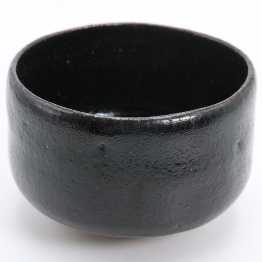 11th-Gen Raku Kichizaemon Keinyuu Black Raku Tea Bowl | Edo Period Chawan