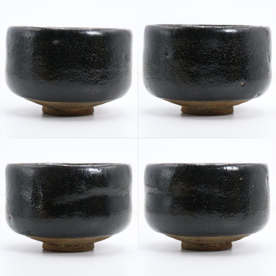 11th-Gen Raku Kichizaemon Keinyuu Black Raku Tea Bowl | Edo Period Chawan