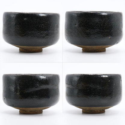 11th-Gen Raku Kichizaemon Keinyuu Black Raku Tea Bowl | Edo Period Chawan