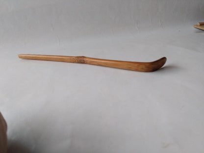 Susudake Chashaku Tea Scoop — Named 'Buji' by Zen Master Fujii Seido, Carved by Soryo | Smoked Bamboo, Tomobako