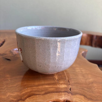 Rakuzan Kiln Iro-e Rooster Matcha Bowl - Japanese Crackle Glaze Chawan