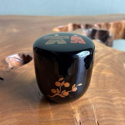 Chū-Natsume Tachi-bina Maki-e Tea Caddy – Standing Hina Dolls – Izutsu Kansai – Plum Blossom – Japan