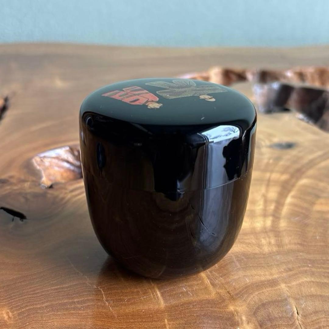 Chū-Natsume Tachi-bina Maki-e Tea Caddy – Standing Hina Dolls – Izutsu Kansai – Plum Blossom – Japan