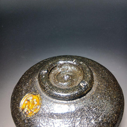 Black Raku Chawan 'Kissho' by Kizu Kiraku — Maeda Shodo Certified Tea Bowl