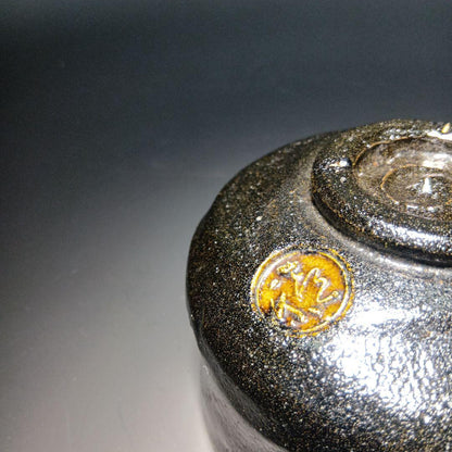 Black Raku Chawan 'Kissho' by Kizu Kiraku — Maeda Shodo Certified Tea Bowl