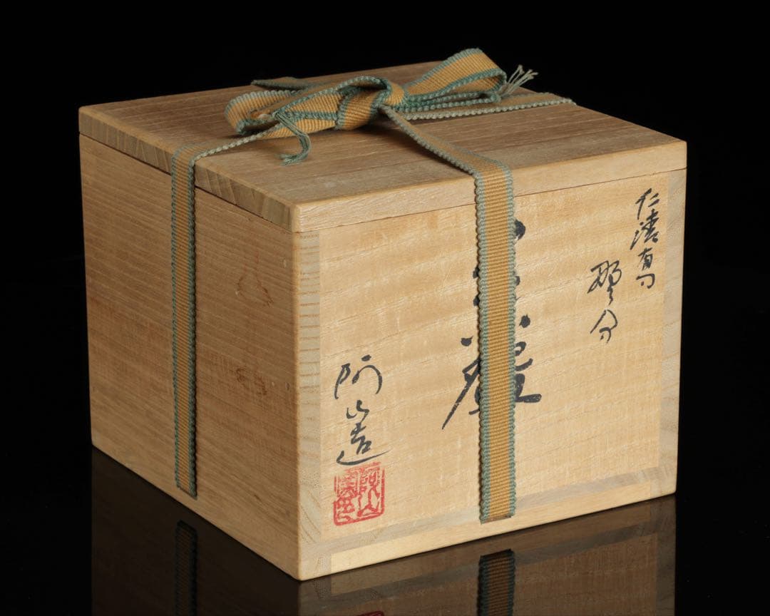 Tsuuji Azan Ninsei-Utsushi Nowaki Tea Bowl — Kyo-yaki Autumn Storm Chawan with Tomobako
