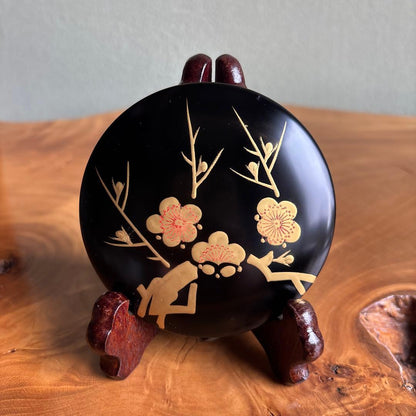 Hira-Natsume with Two Alternate Lids — Kiku Maki-e and Ume Maki-e, Lacquer Tea Caddy