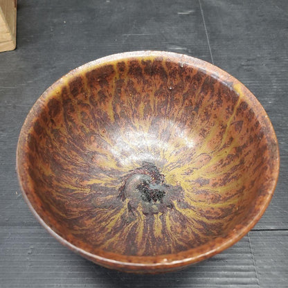 Echizen Ware Chawan by Kitano Shichizaemon | Oda-gama Kiln | Iron Banded Glaze | Tomobako + Pamphlet