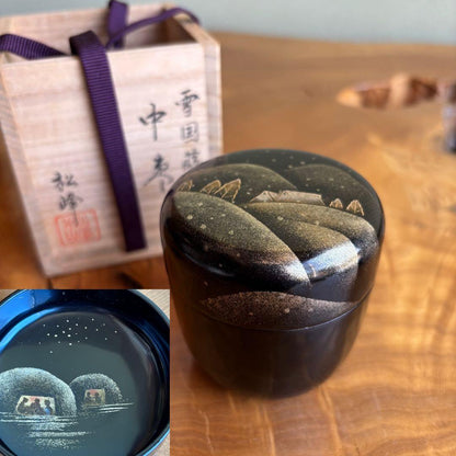 Yukiguni Maki-e Natsume by Nakade Shoho — Snow Country Landscape, Tomobako