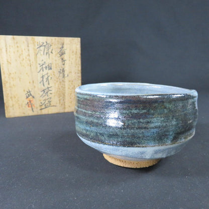 Mashiko Yaki Nuka Glaze Matcha Bowl Signed Take Artist Tomobako Chawan