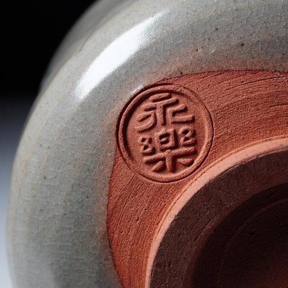 Eiraku Sokuzen XVI Kenzan-Style Snow Peak Chawan — Senke Jisshoku Tea Bowl