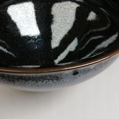 Yuteki Tenmoku Tea Bowl in Takatori Ware by Kamei Miraku (Masahisa)