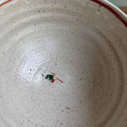 Aka-e Matcha Bowl Japanese Red Overglaze Chawan with Floral Motif — Folk Kiln, Tomobako