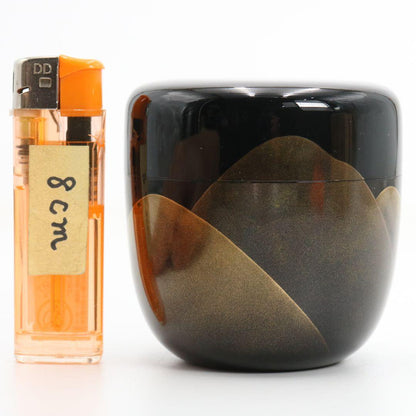 Toyama Maki-e Daï-Natsume — Distant Mountains by Kitahama Fugetsu | Wajima Lacquer with Silver Interior