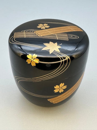 Wakashima Takao Hanaikada Maki-e Natsume Tea Caddy, Tomobako