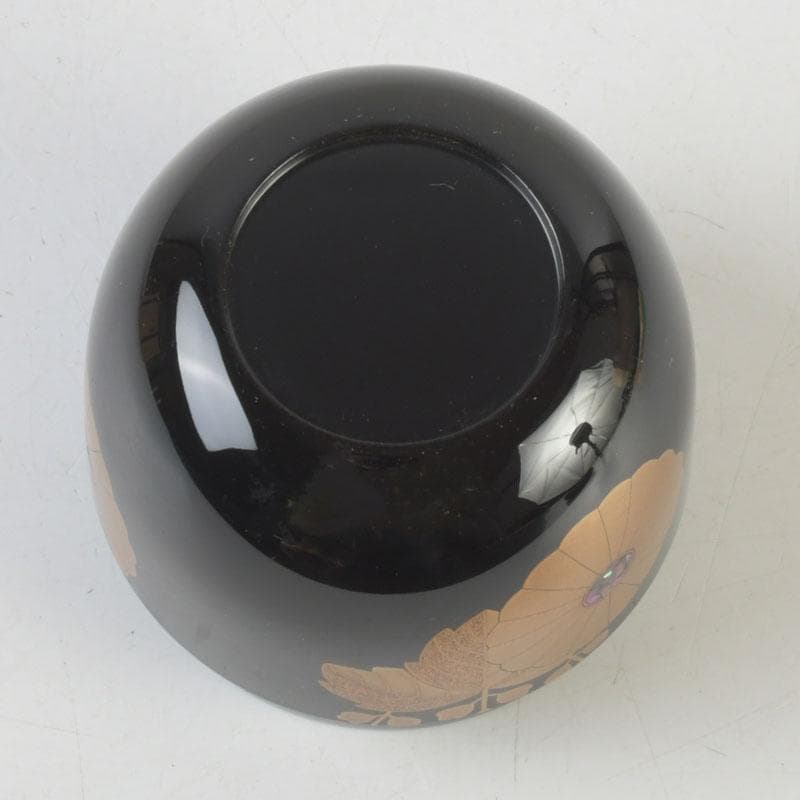 Wajima Lacquer Natsume Tea Caddy — Kikukiri Maki-e with Raden Inlay | Mokudai Soho | Tomobako