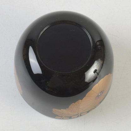 Wajima Lacquer Natsume Tea Caddy — Kikukiri Maki-e with Raden Inlay | Mokudai Soho | Tomobako
