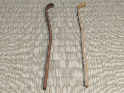 Tachibana Daikame Chashaku Pair Tsurukame Mei Three-Node Bamboo Tea Scoop Daitokuji