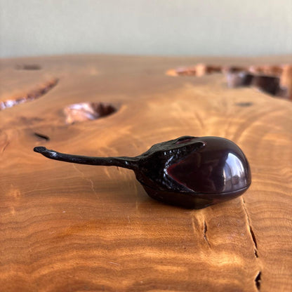 Eggplant Lacquer Incense Container Gold Interior Kogo by Takio