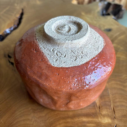 Aka-Raku Red Tea Bowl by Kimura Juraku - Kyoto Raku Ware Matcha Chawan with Signed Tomobako