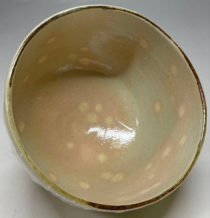Kenzan Snow Pine Chawan by Minaguchi Kansei — Kyo-yaki Tea Bowl with Gold