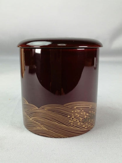Shiokumi Natsume by Shoetsu — Ennosai-Gonomi Gold Maki-e Lacquer Tea Caddy