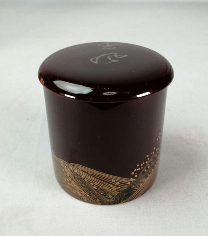 Shiokumi Natsume by Shoetsu — Ennosai-Gonomi Gold Maki-e Lacquer Tea Caddy