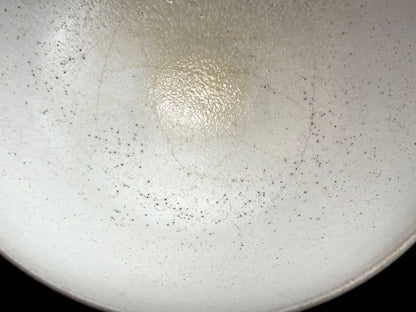 White Glaze Hira-Chawan by Taniguchi Ryozo — Crawled Frost Surface